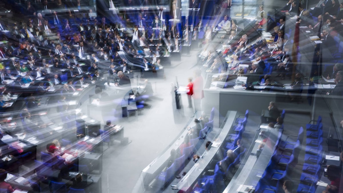 Die damalige Bundeskanzlerin Angela Merkel bei einer Regierungserklärung im Deutschen Bundestag.
