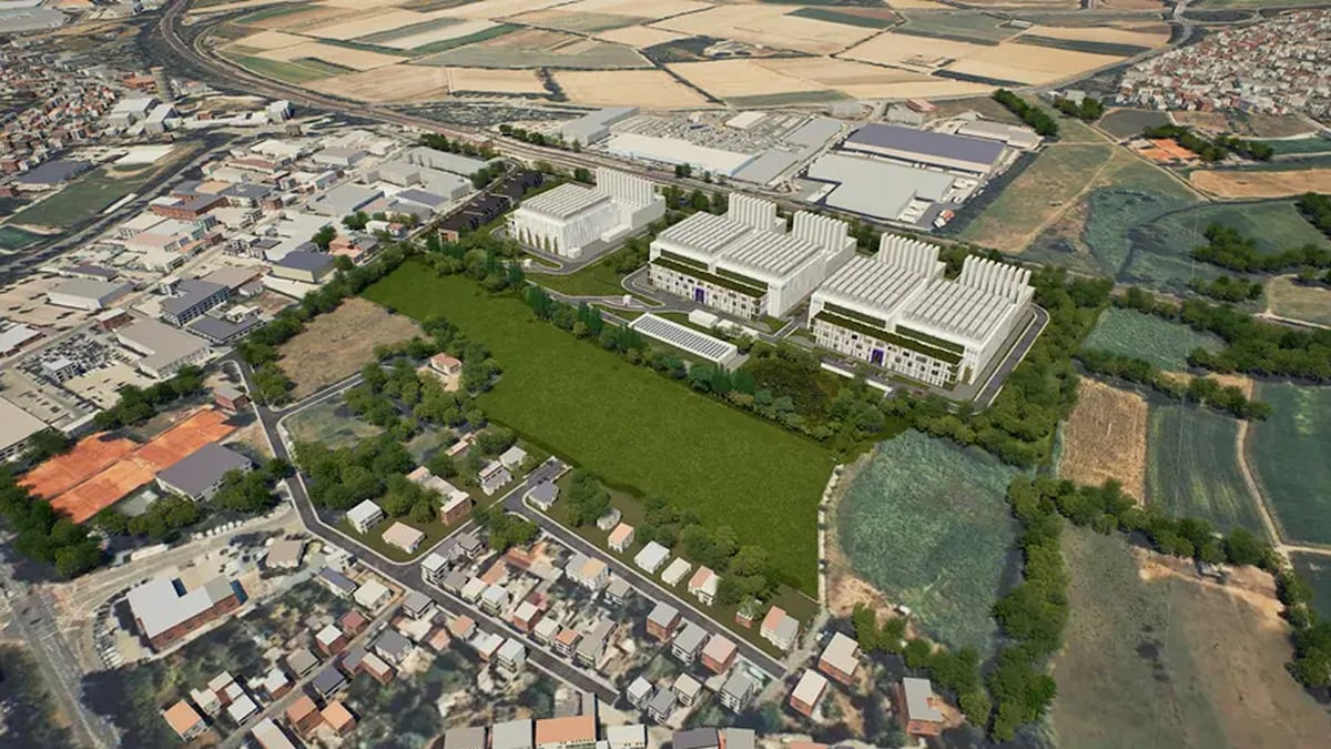 So sollte es bald aussehen: ein Modell der Serverfarmen, für die eine US-Firma in Groß-Gerau 2,5 Milliarden Euro investieren wollte 